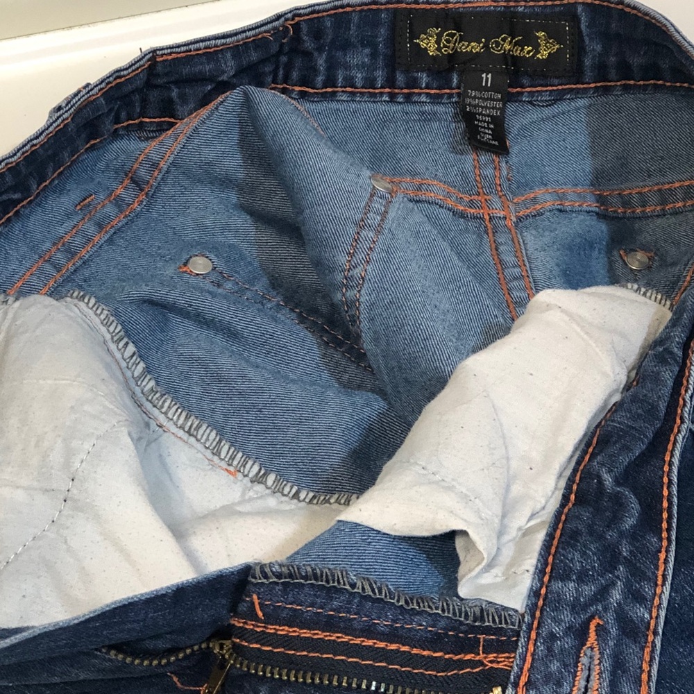 Dani Max Classic Women’s Vintage Blue With Orange Thread Jeans, Size 11 - Picture 8 of 15